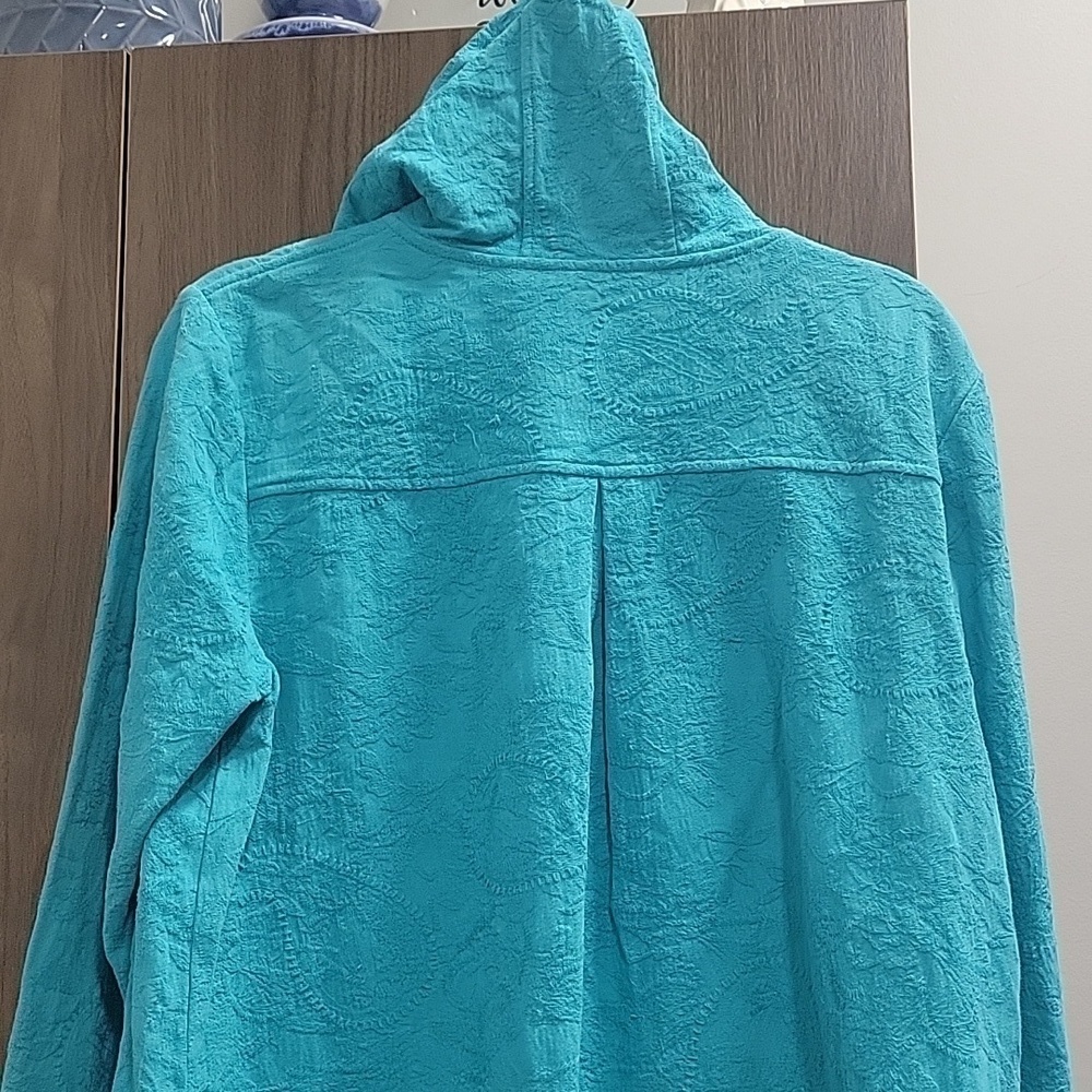 Soft Surroundings Forsythia Paisley Jacquard Hooded Pullover-Size Large - Picture 16 of 16